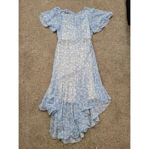 ASTER Blue and glitter Floral Print Dress
